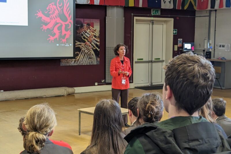 Anneliese Dodds MP answers questions from Sixth Formers at Cheney School