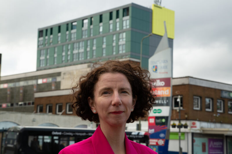 Anneliese Dodds, MP for Oxford East, outside Cowley Centre